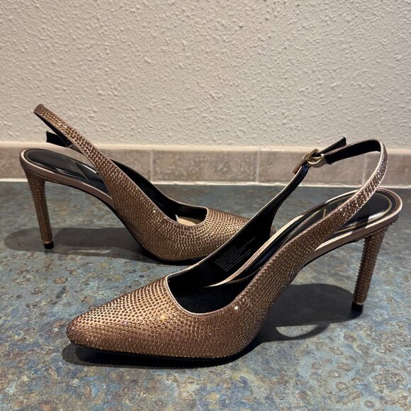 Kenneth Cole Quinnly Shitake Rhinestone Slingback Pumps - Picture 4 of 7